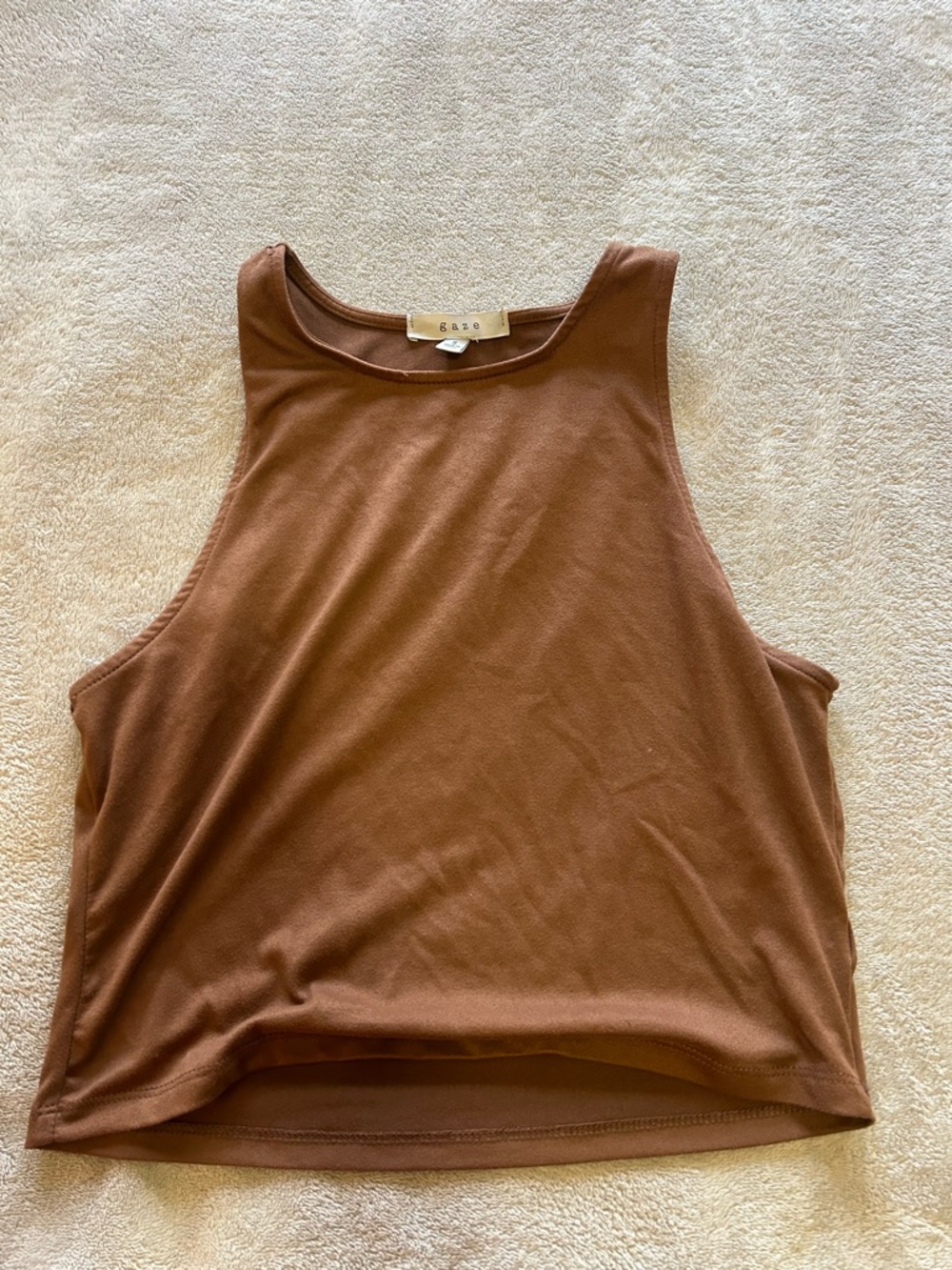 Crop Tank Top - Brown - Gaze